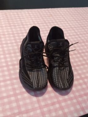 Black Athletic Sneakers with Knit Upper